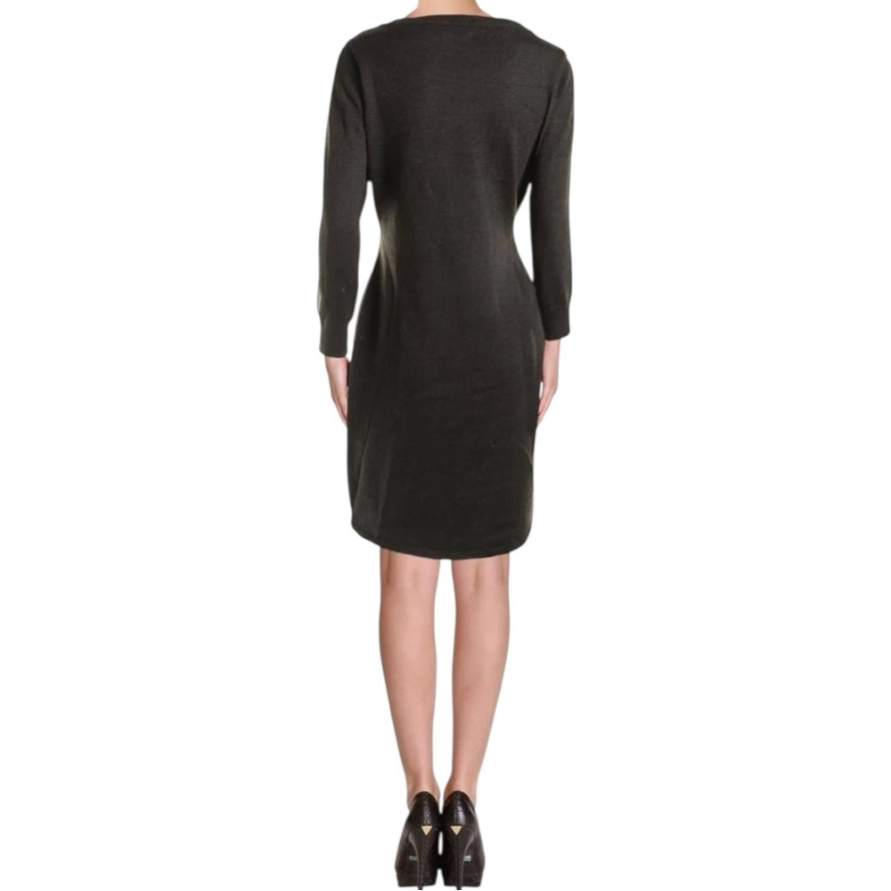 Calvin Klein Black Knit Sequin Dress Small Colour Block Silver Grey Fitted - Picture 2 of 8